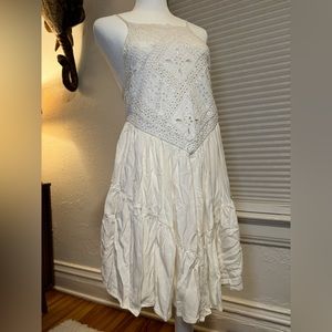 American Eagle sz S - IVORY bohemian Sundress w/ LACE BODICE